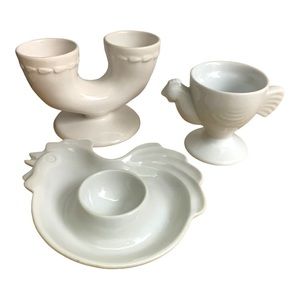 VTG Carlton Ware Chicken Rooster Ceramic Egg Holders Set of 3